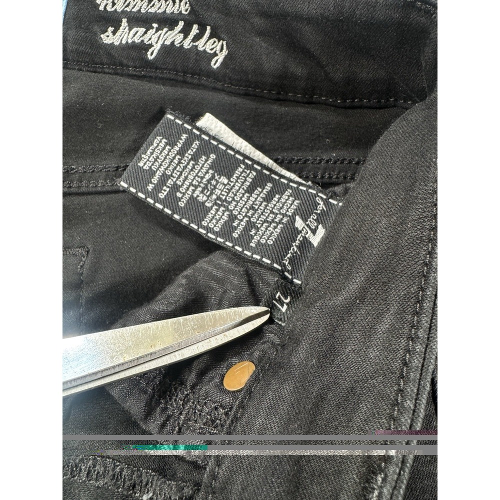 7 For All Mankind Women's Black Straight Leg Jeans Size 27 Blair - Picture 6 of 9